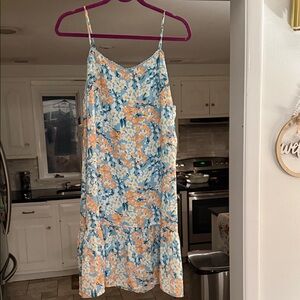 19 Cooper Blue and Orange Floral Mini Dress